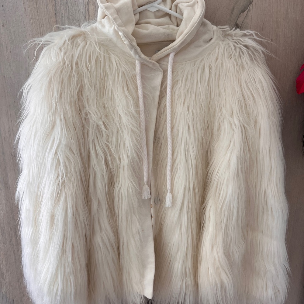 House of Fluff Yeti Convertible Oversized Faux Fur Coat